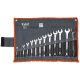 Set chei inelare și combinate EXTOL PREMIUM, CrV, eliptic, în suport textil; 13 buc, 6-22 mm