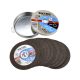 EXTOL PREMIUM disc de tăiere 10 buc, pentru oțel/inox, albastru; 125×1×22,2mm, max 12200 rot/min, în cutie metalică