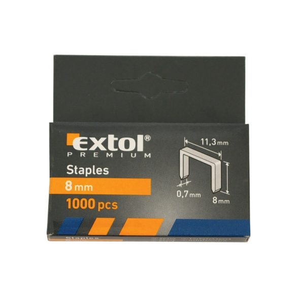 EXTOL PREMIUM capse pentru capsator (11,3×0,52×0,7); 6mm, 1000 buc.