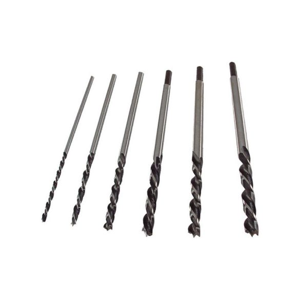Burghie pentru lemn EXTOL CRAFT în suport de plastic; 6 buc, 300mm×6-8-8-10-12-13-14mm