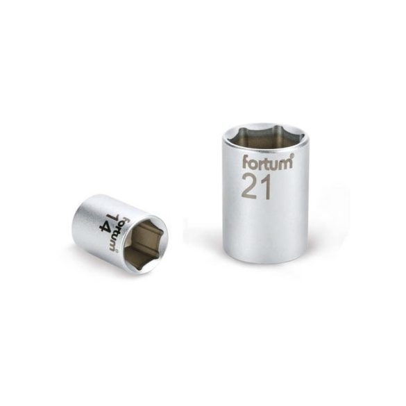 Ștuț FORTUM 1/2', 19mm, 61CrV5, crom mat, lungime 38mm FORTUM
