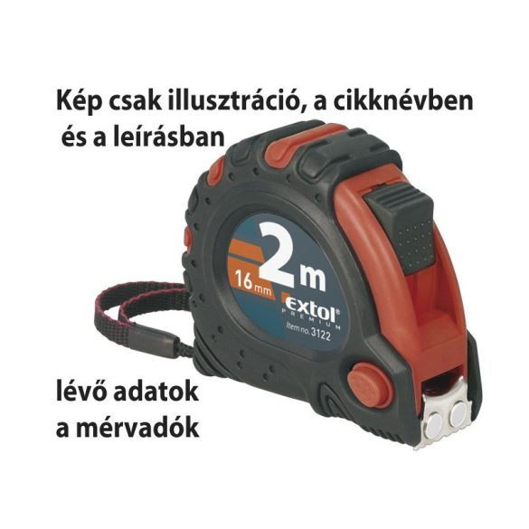 EXTOL PREMIUM ruletă, cauciucată, magnetică cu 3 opriri; 3m×19mm