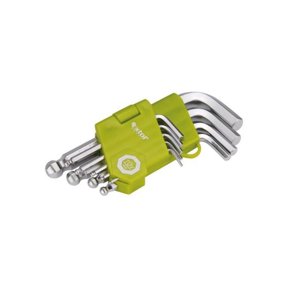 EXTOL CRAFT set chei imbus scurte, cap sferic Cr40, TÜV/GS; 9 buc, 1,5-10mm, blister