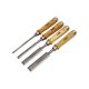Set dalte pentru lemn EXTOL PREMIUM, CV.; 4 buc, 6-12-20-25mm HRC56-62, mâner din lemn de frasin
