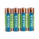 Set baterii EXTOL ENERGY, 4 buc, alcaline, 1,5V, mărime: AA (LR6); durată lungă de viață, blister.