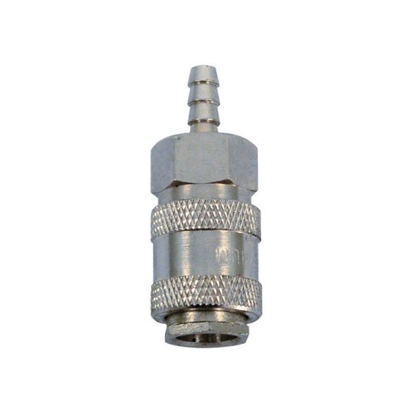 Manșon de cuplare rapidă EXTOL PREMIUM cu capăt pentru furtun, 1/4', 6mm, alamă nichelată, pe blister