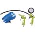 EXTOL CRAFT set accesorii compresor aer de bază, 3 buc (pistol de suflat, pistol pentru umflat anvelope, furtun spiralat), cuplaj rapid 1/4