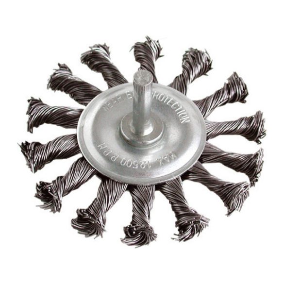 EXTOL CRAFT perie de sârmă, 75mm, pentru bormașină: tijă de 6mm, sârmă răsucită, max 12.500 rotații/minut