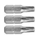 FORTUM vârf de înșurubare TORX, 3 buc, oțel S2; T 15×25mm, blister