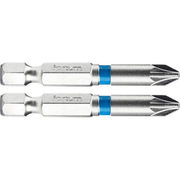 vârf de înșurubare FORTUM PZ, 2 buc, oțel S2; PZ 1×50mm, blister