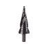 EXTOL CRAFT set burghiu trepte metal 3 buc.; (4-12mm/1mm trepte, 4-20mm/2mm, 4-32mm/2mm) prindere: 10mm, pentru materiale max. 4mm grosime, spirală