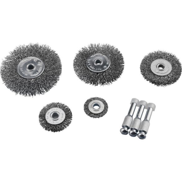 Set perii sârmă EXTOL CRAFT; ax de 6mm, 25-38-50-63-75mm