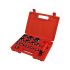 EXTOL PREMIUM set perforator 14 piese 5-6-8-10-11-13-16-19-22-25-28-32-35 mm, mâner din plastic colorat, geantă din plastic