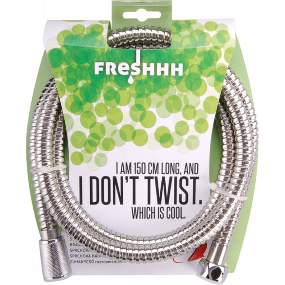 Furtun de duș Freshhh, oțel inoxidabil; 1,8m, dublu închis, fără torsiune