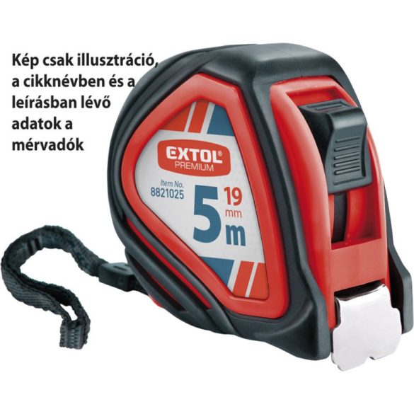 EXTOL PREMIUM ruletă, cauciucată, 1 oprire, 3m×19mm