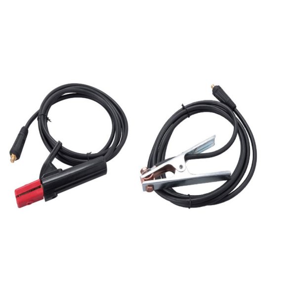Cablu de lucru cu clește pentru electrod + cablu de împământare cu clește EXTOL INDUSTRIAL, pentru invertor, 200 A, 3 m, 25 mm², sudură MMA