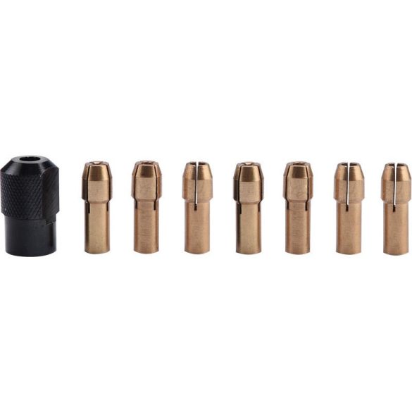 EXTOL CRAFT set mandrine, 8 buc, prindere: 1-1,6-2-2,3-3-2×3,2 mm, M8×0,75 mm, pentru mini polizor 404120, 404121, 8892201