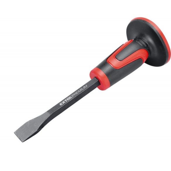 EXTOL PREMIUM daltă plată 25 mm lățime, CV.; 300 mm, (16 mm tijă) cu protecție de mână din plastic dublu rezistent, sablată