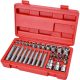 EXTOL PREMIUM Set de Biți și Chei Tubulare 35 piese TORX, 1/4"+8mm+10mm+12mm biți, 1/4"+3/8" tubulare, adaptoare oțel C.V., în cutie de plastic