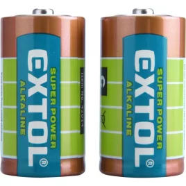   EXTOL ENERGY set de baterii 2 buc, alcaline, 1,5V, dimensiune: C (LR14); durată lungă de viață, blister