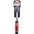 EXTOL PREMIUM clichetă, CV, 45 dinți, tijă curbată, mâner antiderapant TPR; 1/2', 253 mm
