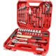 EXTOL PREMIUM set de scule și chei tubulare, 55 piese; mâner cu clichet 1/2' (45 dinți), capete tubulare, biți, șurubelnițe, chei combinate