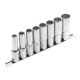 EXTOL PREMIUM extins Multi Lock cheie tubulară cpl. ; 1/2', 8pcs 10, 12, 13, 14, 16, 17, 19, 22mm, suport pe șină