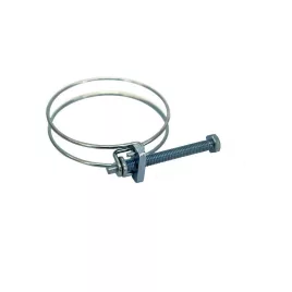   clemă dublă cu sârmă 080mm, reglabilă, pentru furtun de aspirație cu spirală de 3' rigidă