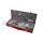 Set chei tubulare FORTUM 1/2', 1/4', 50 buc, 61CrV5; crom mat FORTUM