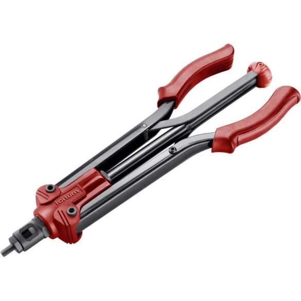 Clește pentru nituri FORTUM, cu două brațe; pentru piulițe nit POP-NUT M3-M12, braț prelungit: 390mm, cap CrVMo FORTUM