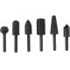 EXTOL PREMIUM set pile cu coadă, 6 buc.; prindere de 6 mm, max. 2.000 rpm