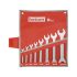 Set de chei FORTUM 8 bucăți 6-24mm, 61CrV5, crom mat; 6×7, 8×9, 10×11, 12×13, 14×15, 16×17, 18×19, 22×24mm, cutie din pânză FORTUM