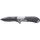 Cuțit de buzunar FORTUM, oțel inoxidabil cu lamă neagră, lungime totală / pliată: 207/120mm, mâner ALU / de lucru, clip de centură, cu fermoar