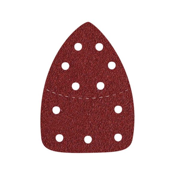 EXTOL PREMIUM hârtie abrazivă delta, set perforat 10 buc, 149×105 mm; cu 11 găuri, P80, pentru șlefuitor 8894002