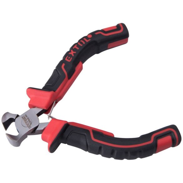EXTOL PREMIUM clește mini frontal, 115 mm, mâner din plastic bicolor, cu arc