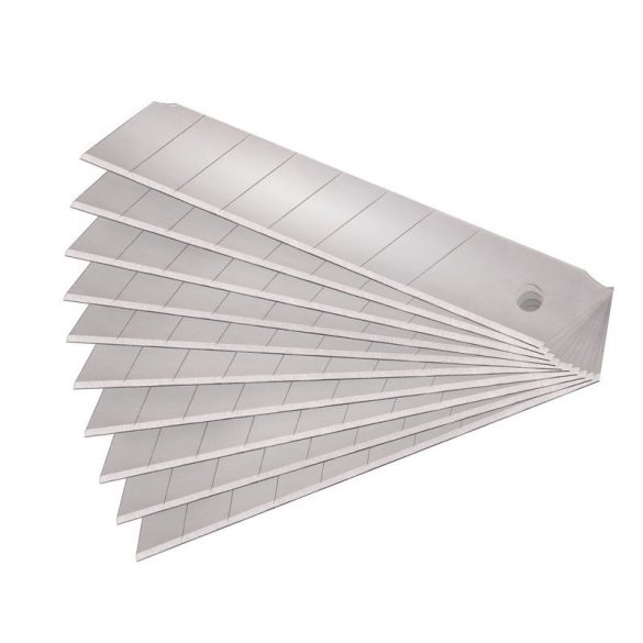 Lame de rezervă EXTOL PREMIUM pentru cuțit de tapet, 10 buc, 25×126×0,7 mm, casabile, oțel SK4, HRC >64, tăiș triplu