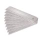 Lame de rezervă EXTOL PREMIUM pentru cuțit de tapet, 10 buc, 25×126×0,7 mm, casabile, oțel SK4, HRC >64, tăiș triplu