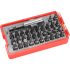 EXTOL PREMIUM set de înșurubare 33 piese Cr.V., plate:3-6mm, PH1-3, PZ1-3, HEX 1,5-6mm, TTa 10-40, suport din plastic cu prindere pentru curea