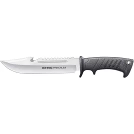   Cuțit de vânătoare și trekking EXTOL PREMIUM, lamă din oțel inoxidabil 3CR13, mâner din plastic, teacă din nylon, lungime totală / lamă: 318mm/193mm