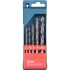 EXTOL PREMIUM set burghie lemn 5 buc, scurt, 4-5-6-8-10mm, Cr.V., prindere normală; în cutie de plastic