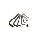 Set chei Allen; 8 buc, (H2-2,5-2,5-3-4-5-6-8-10 mm)