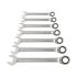 Set chei cu clichet EXTOL PREMIUM, 7 buc; 8-19mm CrV, 72 dinți, rotație unidirecțională