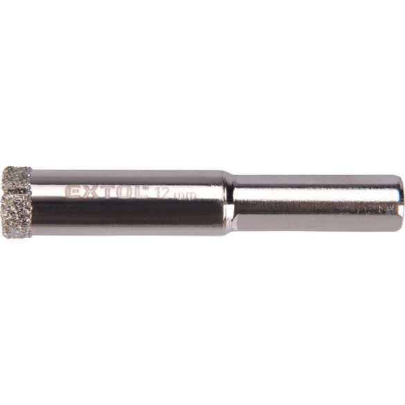 EXTOL PREMIUM freză circulară pentru sticlă, ceramică și faianță, tăiș de diamant; 12×65mm, compatibilă cu bormașină