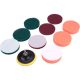 EXTOL CRAFT set de frezare/șlefuire/polizare 10 buc.; tija 1/4×25 mm, compatibil cu mașină de găurit, cu prindere velcro