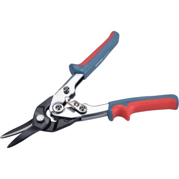 EXTOL PREMIUM foarfecă pentru tăiat tablă, tăiere dreaptă și curbată, 255mm, CV., cu pârghie, mâner bicolor din plastic