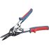 EXTOL PREMIUM foarfecă pentru tăiat tablă, tăiere dreaptă și curbată, 255mm, CV., cu pârghie, mâner bicolor din plastic