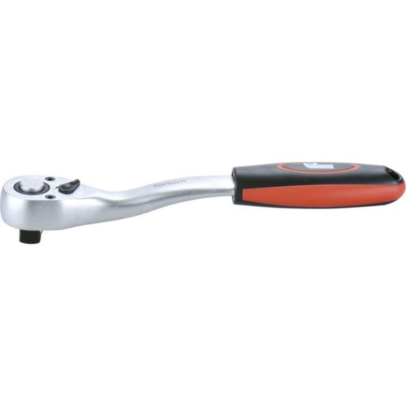 Manivelă cu clichet FORTUM 72 dinți, îndoită, mecanică, 61CrV5/S2; 1/2', 253mm FORTUM