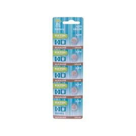   EXTOL ENERGY set baterii 5 buc, alcaline, 1,5V, mărime: (LR1130); durată lungă de viață, blister