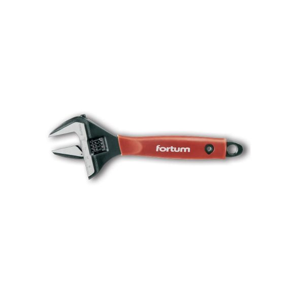Cheie reglabilă FORTUM BW, 22,5 grade, 61CrV5; mâner cauciucat, 212mm, / 8', fosfatată, interval 0-38mm