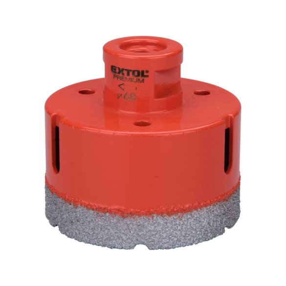 EXTOL PREMIUM carotă pentru plăci ceramice, tăiș diamantat; 75mm × M14, compatibilă cu polizor unghiular
